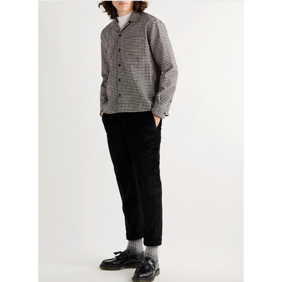 Ami Paris Alexandre Mattiusi Camp Collar Check Wool Blend Shirt Mens Large NWT - Picture 9 of 12
